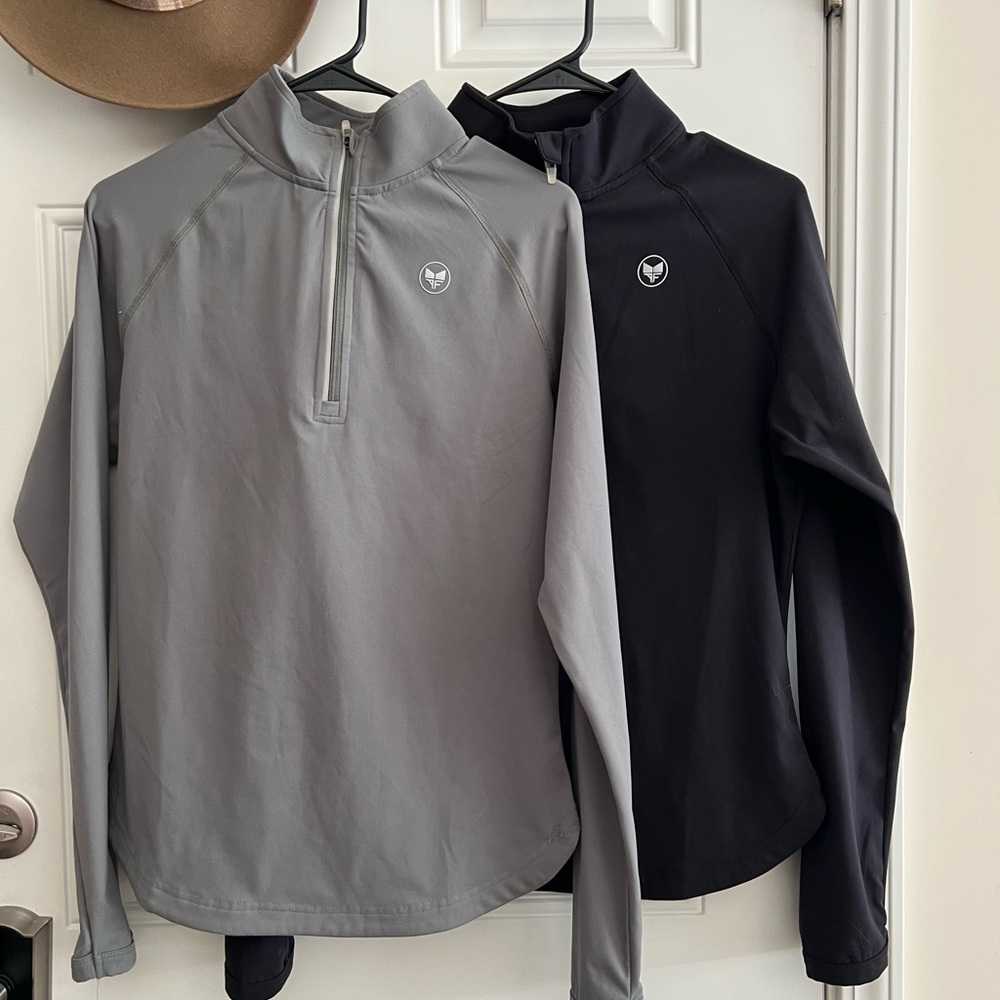 Alpha Forward Olive and Black Quarter-Zip Pullovers